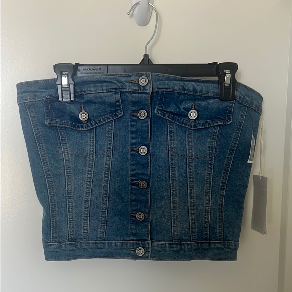 Denim Button-Up Women's Top